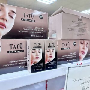 جین 24 عددی کرم پودر tatoo رنگ های 01 و 02 foundation TATO