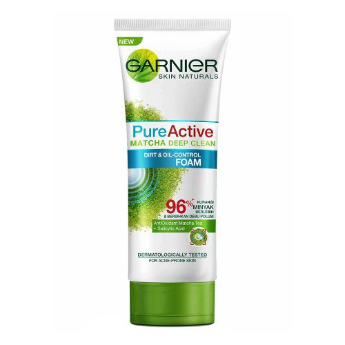 فوم شستشو گارنیر مدل PURE ACTIVE حاوی چای ماچا